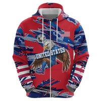 Personalized United States Soccer Eagle Hoodie American Flag Grunge Patriot Art