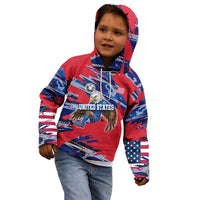 Personalized United States Soccer Eagle Kid Hoodie American Flag Grunge Patriot Art