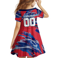 Personalized United States Soccer Eagle Kid Short Sleeve Dress American Flag Grunge Patriot Art