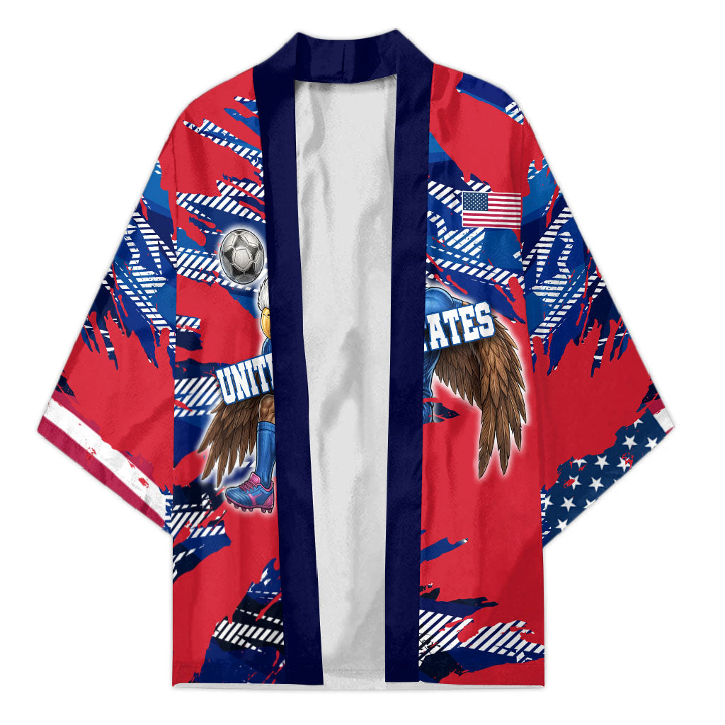 Personalized United States Soccer Eagle Kimono American Flag Grunge Patriot Art