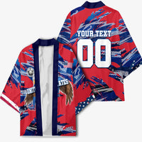 Personalized United States Soccer Eagle Kimono American Flag Grunge Patriot Art