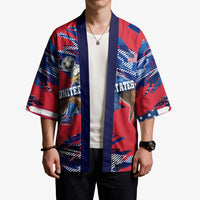 Personalized United States Soccer Eagle Kimono American Flag Grunge Patriot Art