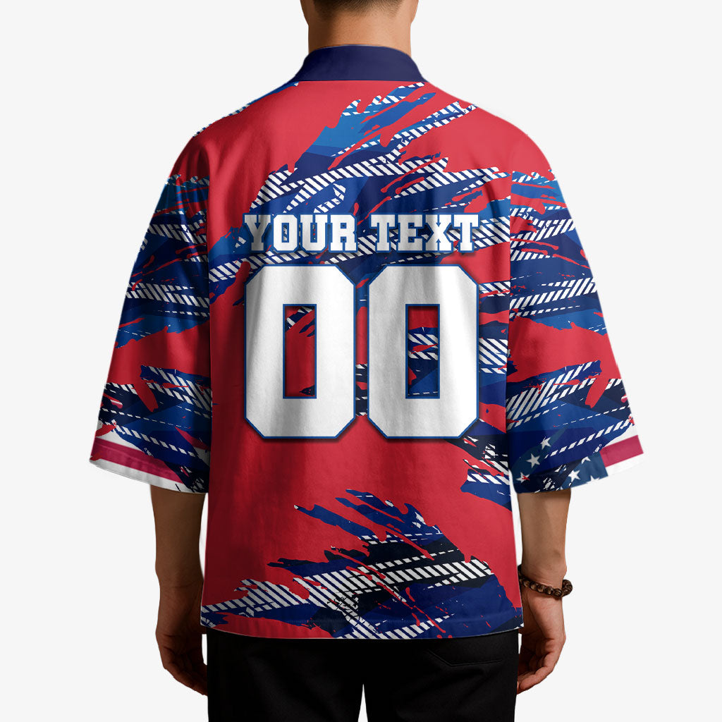 Personalized United States Soccer Eagle Kimono American Flag Grunge Patriot Art