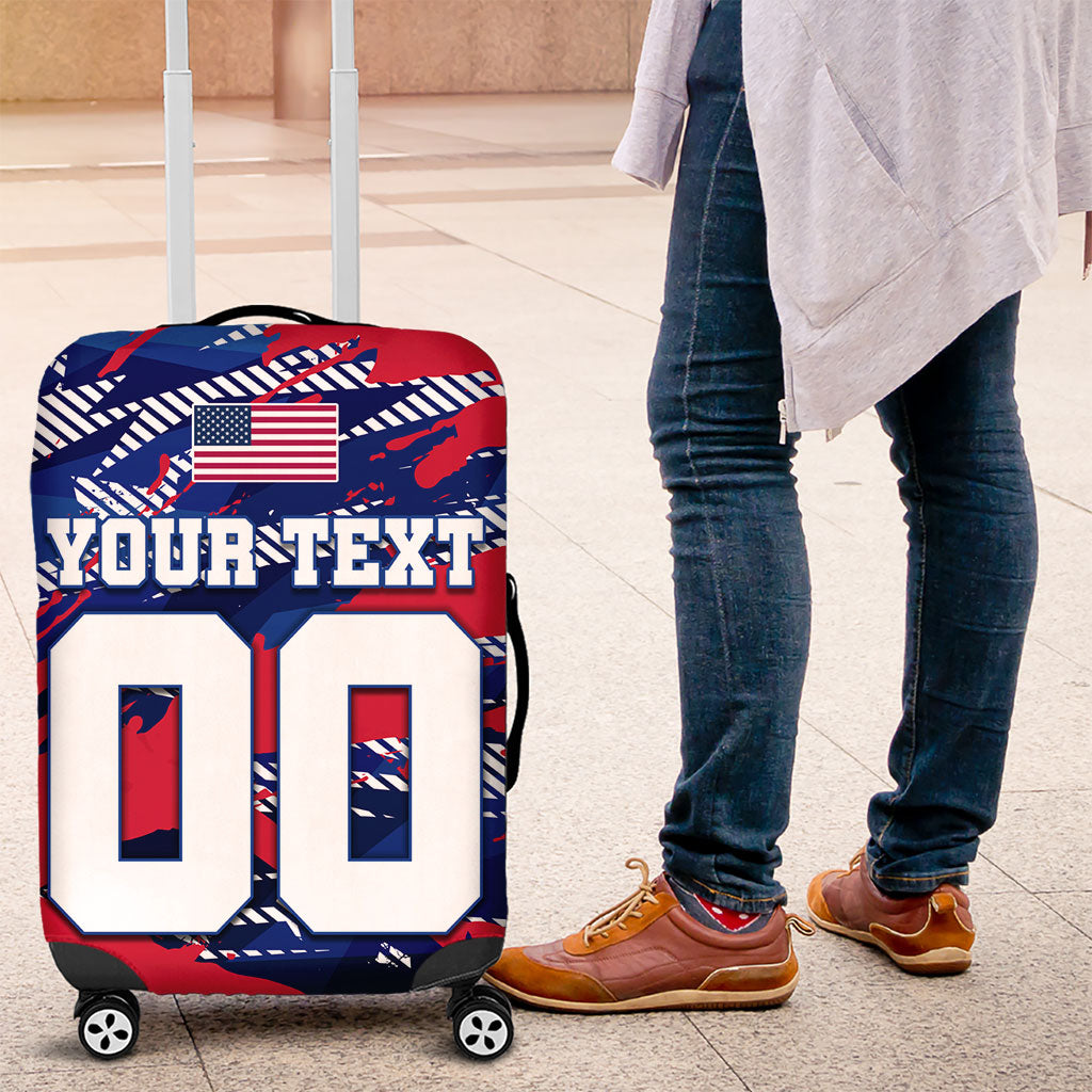 Personalized United States Soccer Eagle Luggage Cover American Flag Grunge Patriot Art