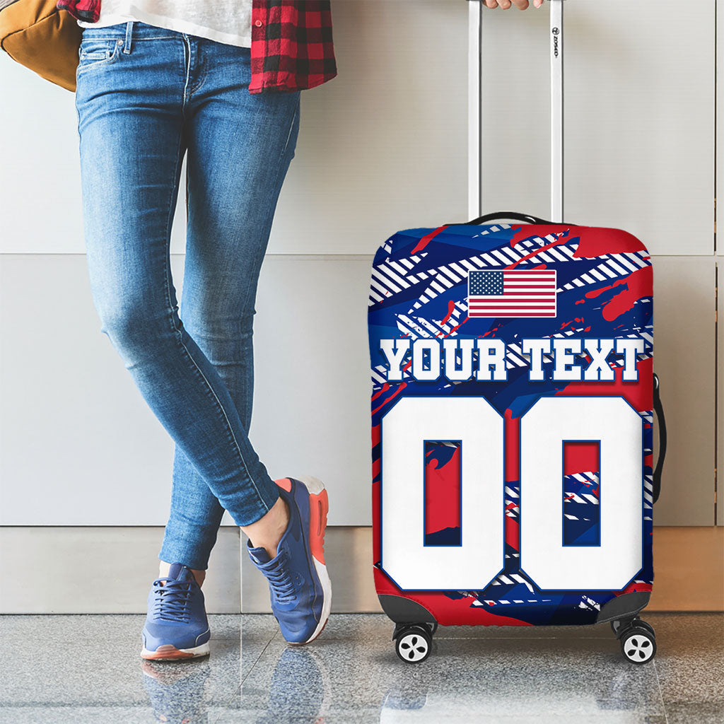 Personalized United States Soccer Eagle Luggage Cover American Flag Grunge Patriot Art