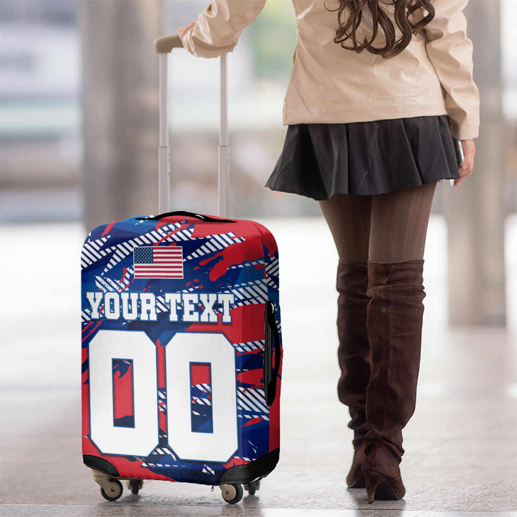 Personalized United States Soccer Eagle Luggage Cover American Flag Grunge Patriot Art