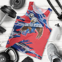 Personalized United States Soccer Eagle Men Tank Top American Flag Grunge Patriot Art