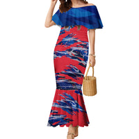 Personalized United States Soccer Eagle Mermaid Dress American Flag Grunge Patriot Art