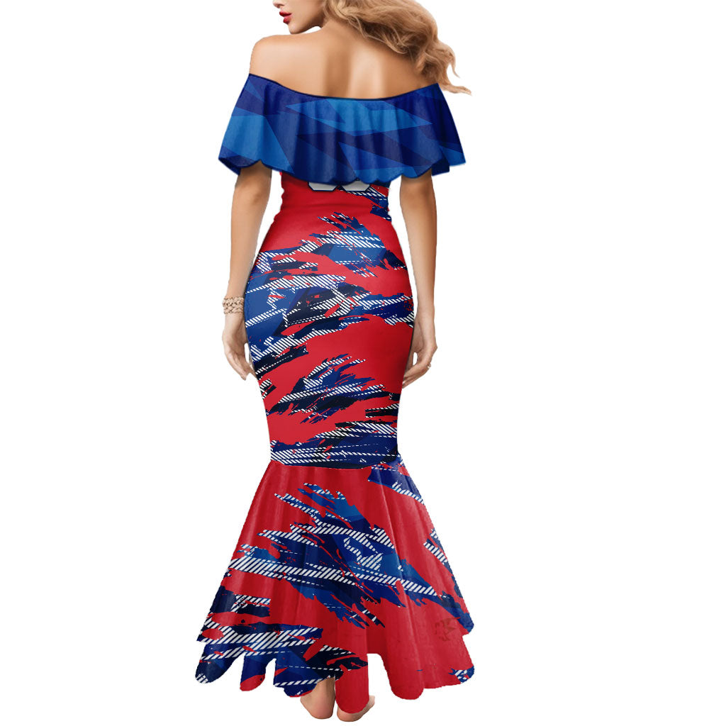 Personalized United States Soccer Eagle Mermaid Dress American Flag Grunge Patriot Art