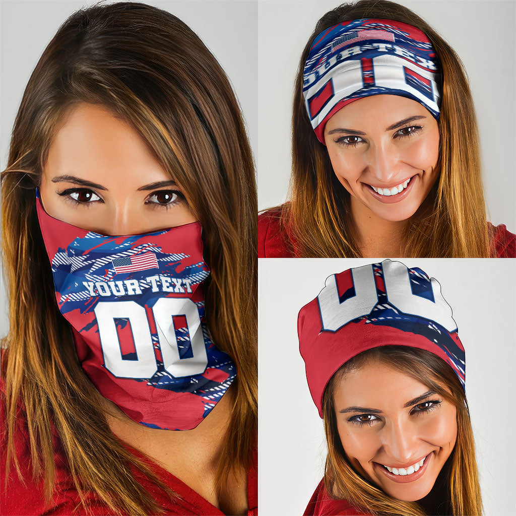 Personalized United States Soccer Eagle Neck Gaiter American Flag Grunge Patriot Art