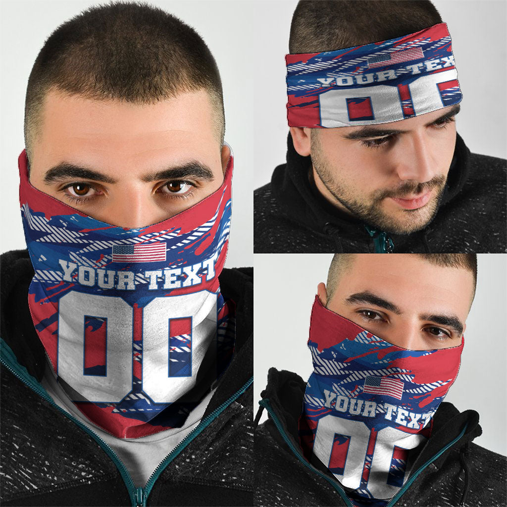 Personalized United States Soccer Eagle Neck Gaiter American Flag Grunge Patriot Art