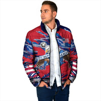 Personalized United States Soccer Eagle Padded Jacket American Flag Grunge Patriot Art