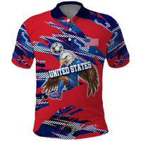 Personalized United States Soccer Eagle Polo Shirt American Flag Grunge Patriot Art