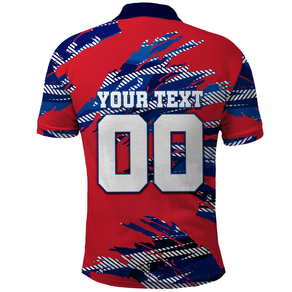 Personalized United States Soccer Eagle Polo Shirt American Flag Grunge Patriot Art
