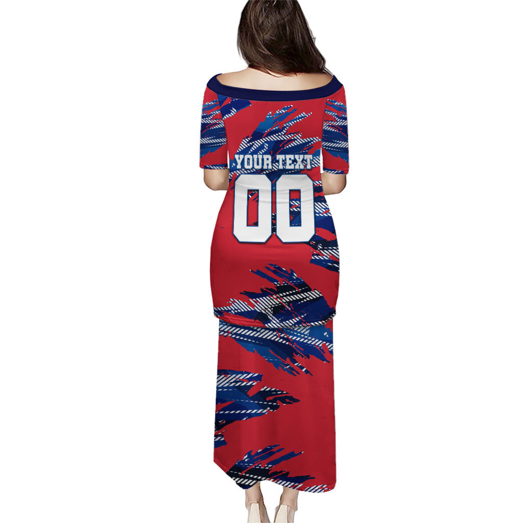 Personalized United States Soccer Eagle Puletasi American Flag Grunge Patriot Art