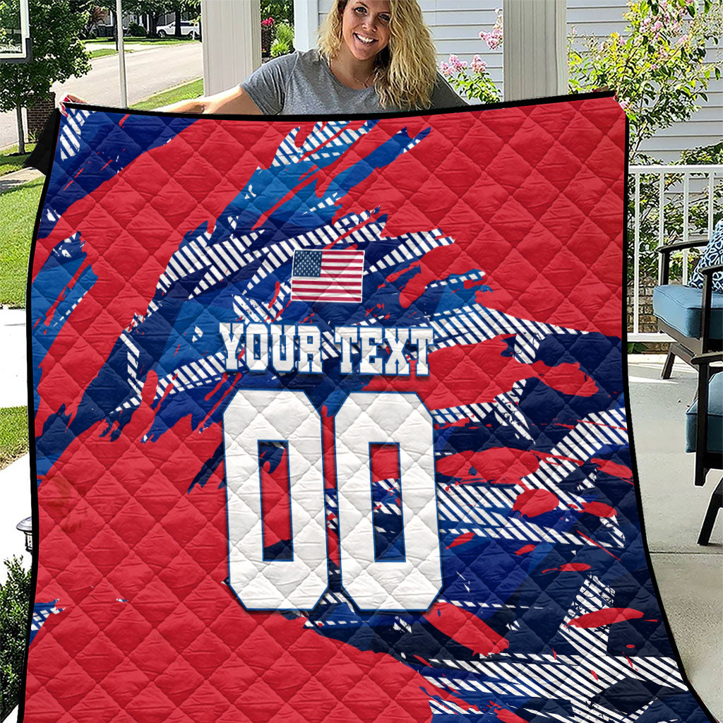 Personalized United States Soccer Eagle Quilt American Flag Grunge Patriot Art