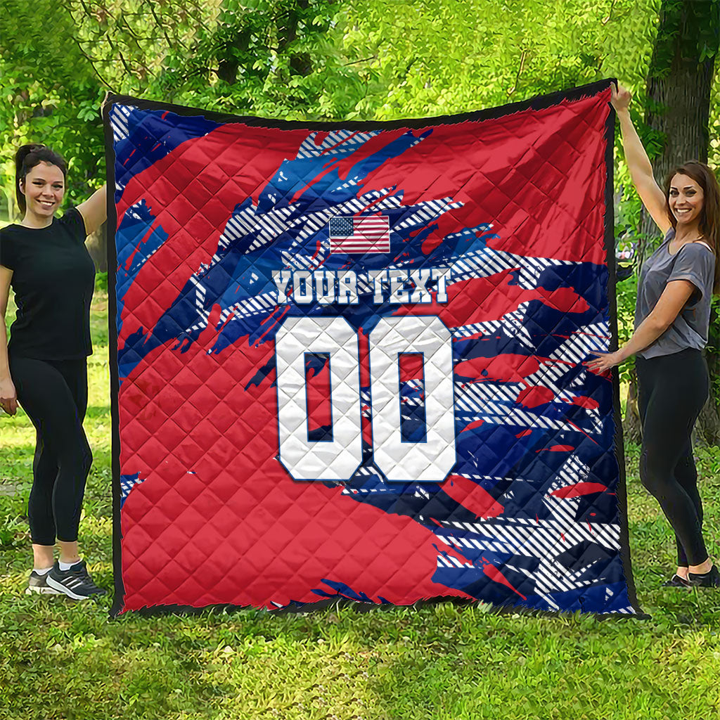 Personalized United States Soccer Eagle Quilt American Flag Grunge Patriot Art