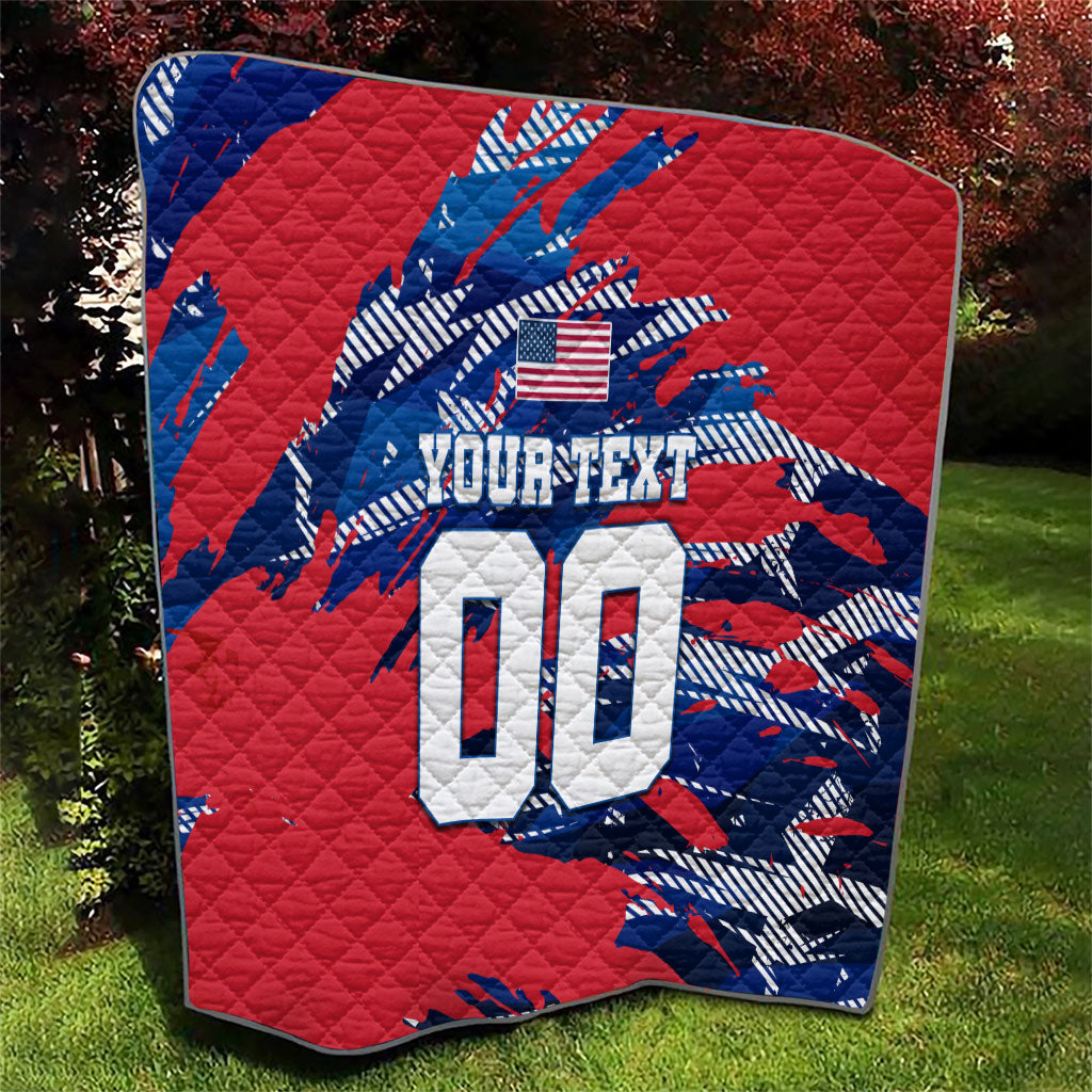 Personalized United States Soccer Eagle Quilt American Flag Grunge Patriot Art