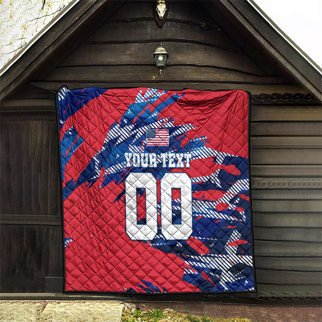 Personalized United States Soccer Eagle Quilt American Flag Grunge Patriot Art