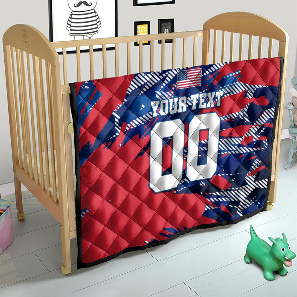 Personalized United States Soccer Eagle Quilt American Flag Grunge Patriot Art