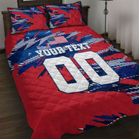Personalized United States Soccer Eagle Quilt Bed Set American Flag Grunge Patriot Art