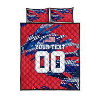 Personalized United States Soccer Eagle Quilt Bed Set American Flag Grunge Patriot Art