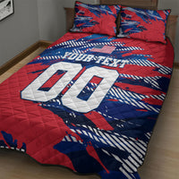 Personalized United States Soccer Eagle Quilt Bed Set American Flag Grunge Patriot Art