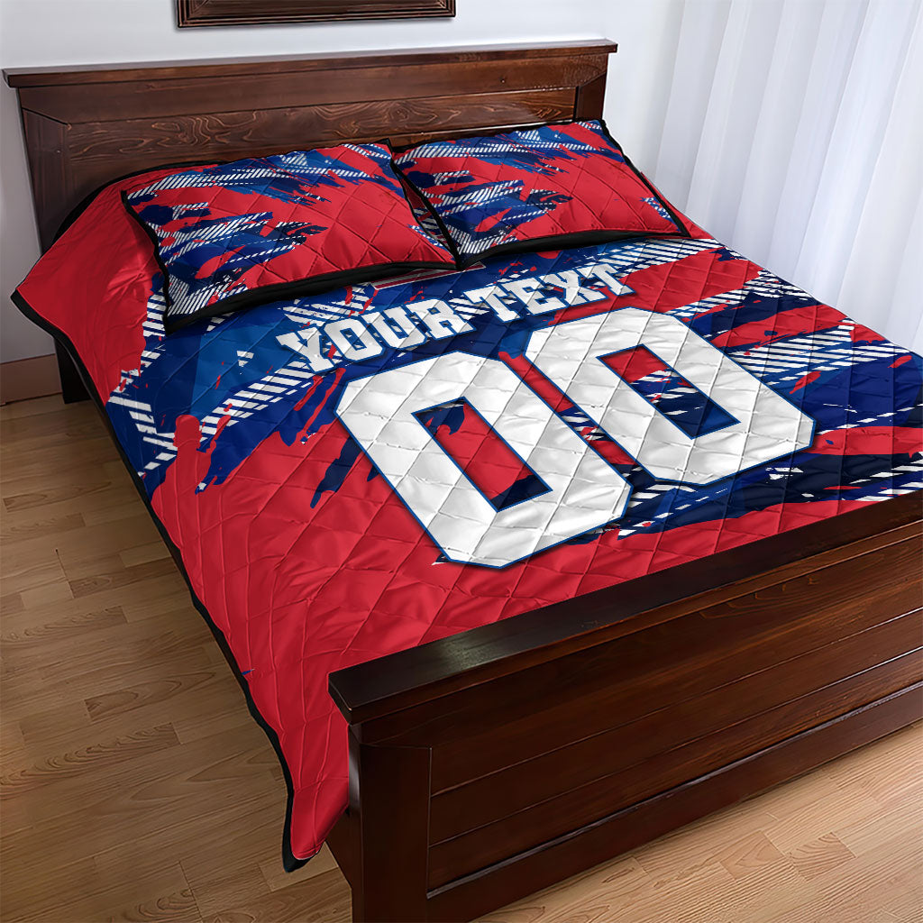 Personalized United States Soccer Eagle Quilt Bed Set American Flag Grunge Patriot Art