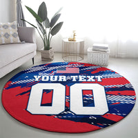 Personalized United States Soccer Eagle Round Carpet American Flag Grunge Patriot Art