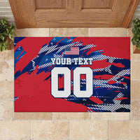 Personalized United States Soccer Eagle Rubber Doormat American Flag Grunge Patriot Art