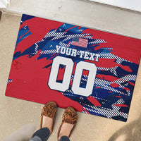 Personalized United States Soccer Eagle Rubber Doormat American Flag Grunge Patriot Art