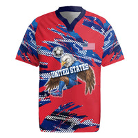 Personalized United States Soccer Eagle Rugby Jersey American Flag Grunge Patriot Art
