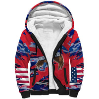 Personalized United States Soccer Eagle Sherpa Hoodie American Flag Grunge Patriot Art