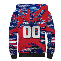 Personalized United States Soccer Eagle Sherpa Hoodie American Flag Grunge Patriot Art