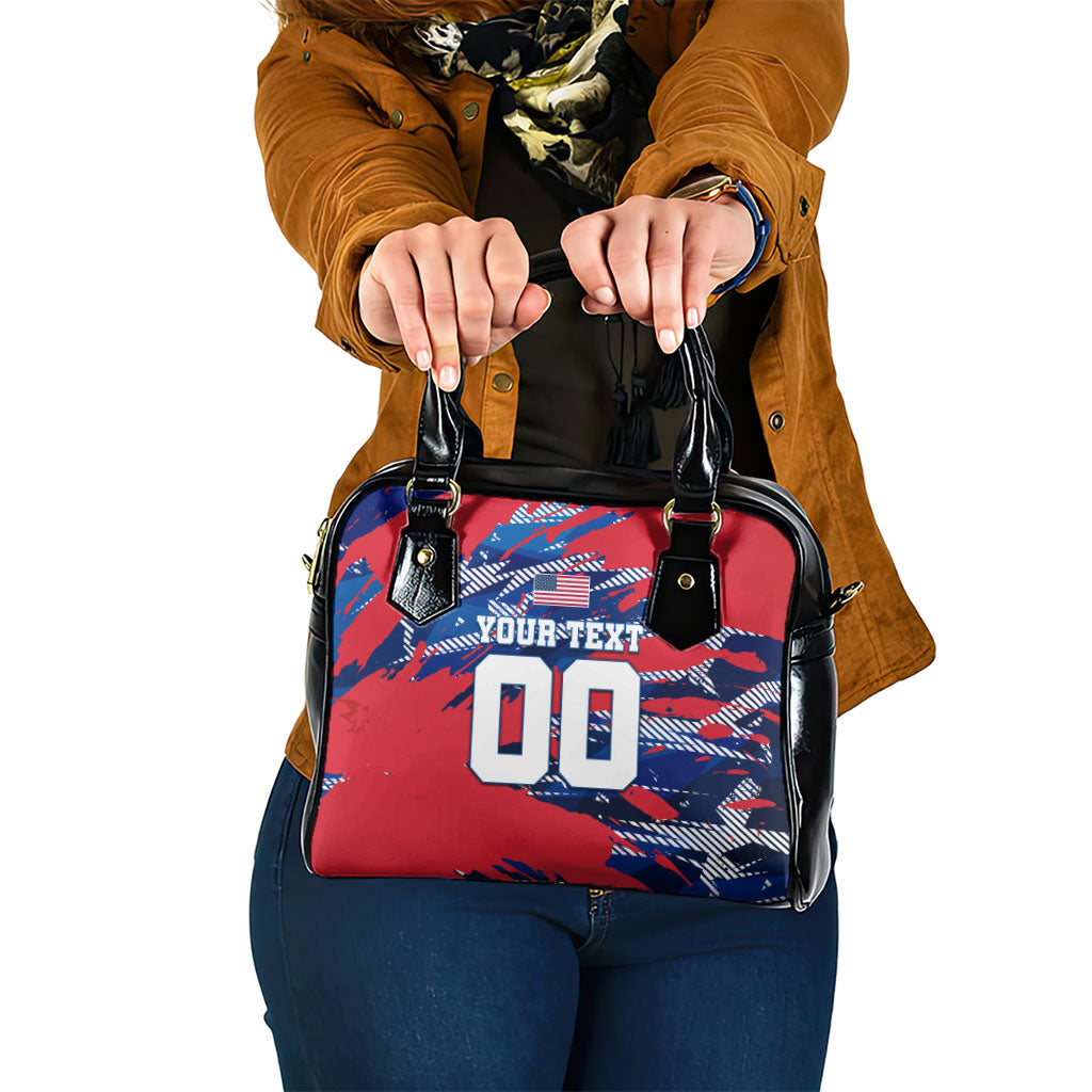 Personalized United States Soccer Eagle Shoulder Handbag American Flag Grunge Patriot Art