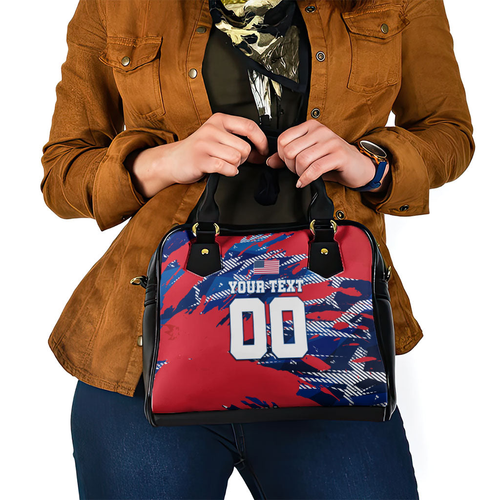 Personalized United States Soccer Eagle Shoulder Handbag American Flag Grunge Patriot Art