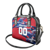 Personalized United States Soccer Eagle Shoulder Handbag American Flag Grunge Patriot Art