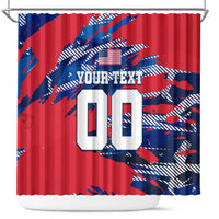 Personalized United States Soccer Eagle Shower Curtain American Flag Grunge Patriot Art