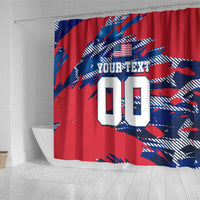 Personalized United States Soccer Eagle Shower Curtain American Flag Grunge Patriot Art