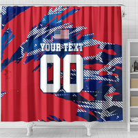Personalized United States Soccer Eagle Shower Curtain American Flag Grunge Patriot Art