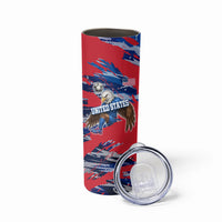 Personalized United States Soccer Eagle Skinny Tumbler American Flag Grunge Patriot Art