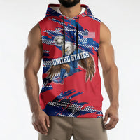 Personalized United States Soccer Eagle Sleeveless Hoodie American Flag Grunge Patriot Art