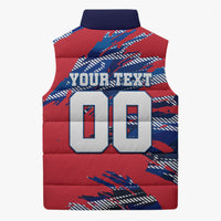 Personalized United States Soccer Eagle Sleeveless Puffer Jacket American Flag Grunge Patriot Art