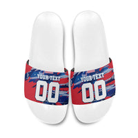 Personalized United States Soccer Eagle Slide Sandals American Flag Grunge Patriot Art
