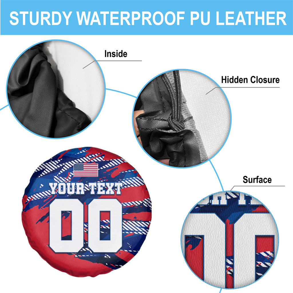 Personalized United States Soccer Eagle Spare Tire Cover American Flag Grunge Patriot Art