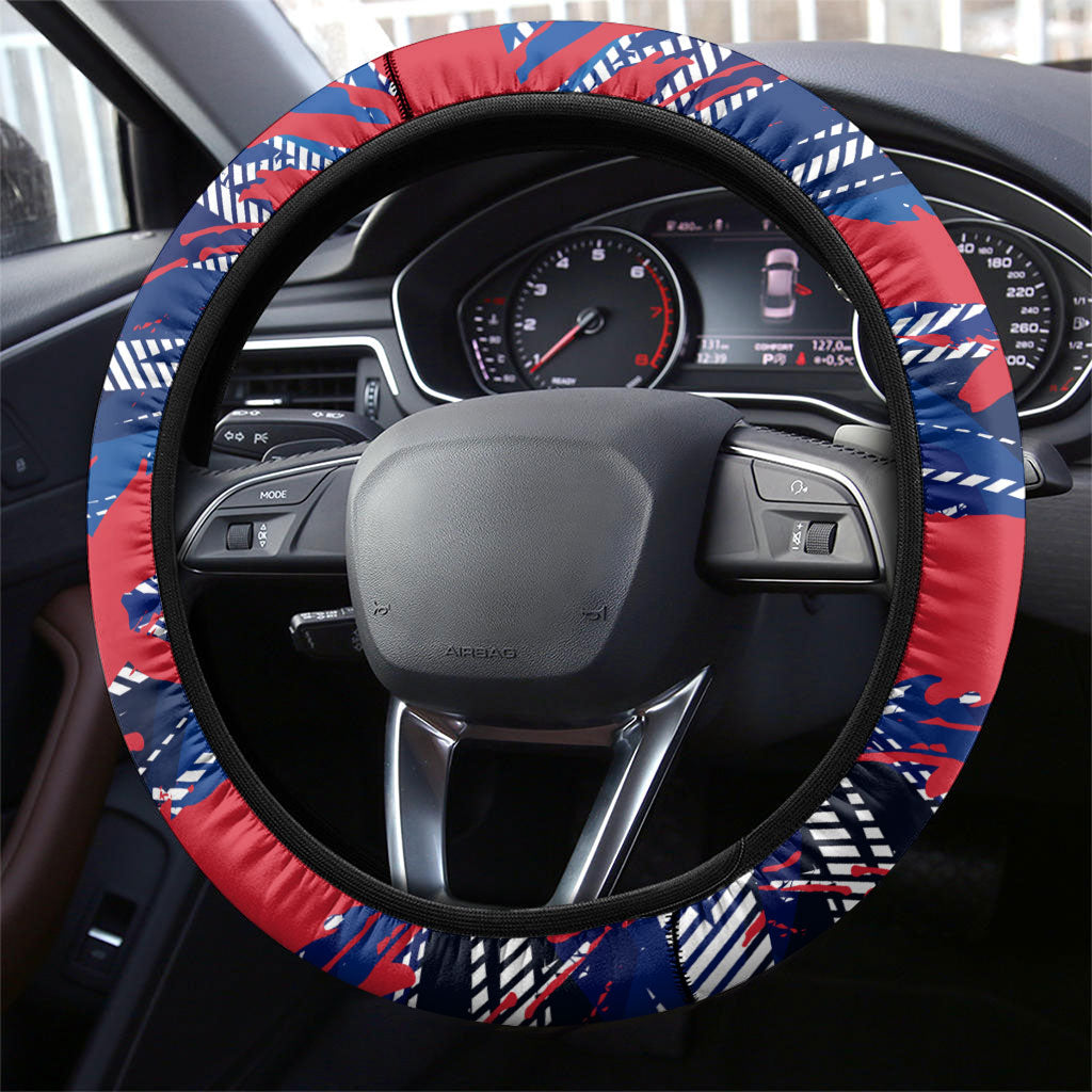 United States Soccer Eagle Steering Wheel Cover American Flag Grunge Patriot Art