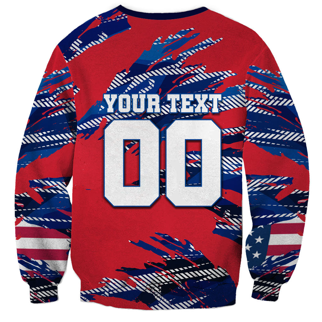 Personalized United States Soccer Eagle Sweatshirt American Flag Grunge Patriot Art