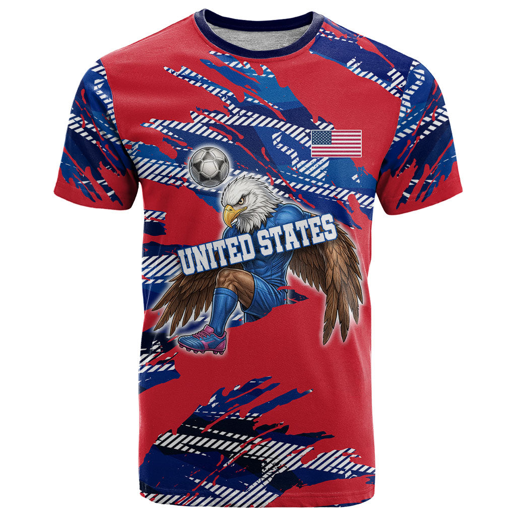 Personalized United States Soccer Eagle T Shirt American Flag Grunge Patriot Art