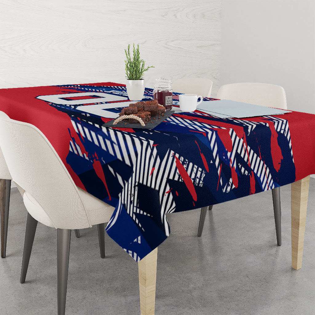 Personalized United States Soccer Eagle Tablecloth American Flag Grunge Patriot Art