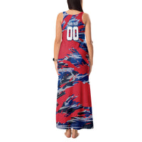 Personalized United States Soccer Eagle Tank Maxi Dress American Flag Grunge Patriot Art